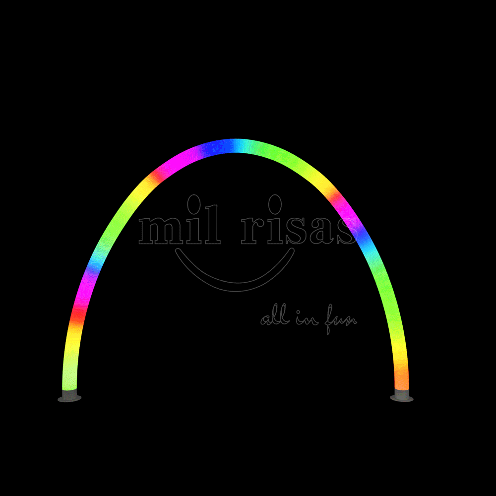 Rainbow Arch with Rgb Lighting Showcasing Dynamic Color Changes