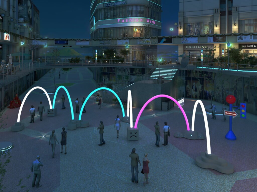 Rainbow Arches Set for Luxury Resort Plaza