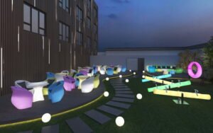 Colorfuldeco LED Light Up Furniture in hotel resort patio