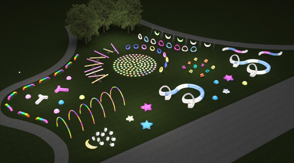 city play glow project with LED furniture outdoor