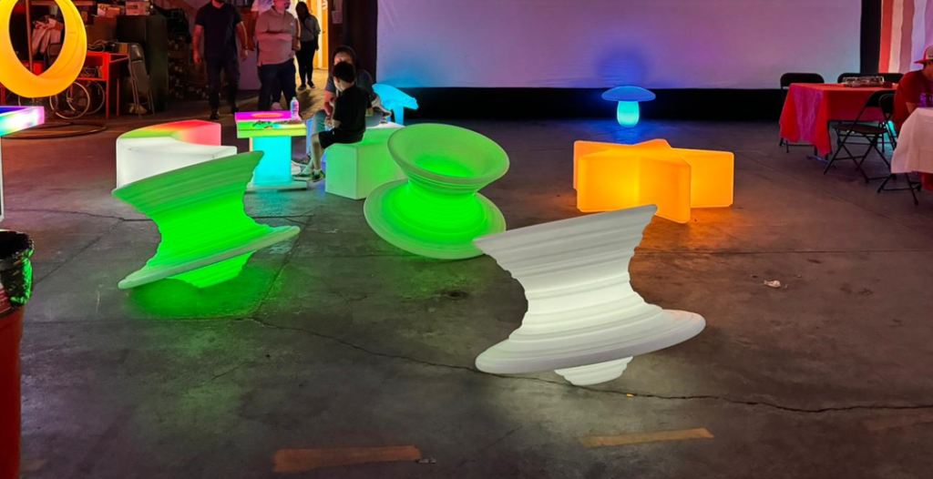 Picture of our Spun Chair shared by an American customer for his event - internal staff party