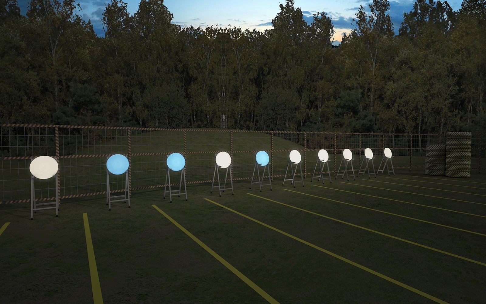 Shooting Target Glow in the Dark LED Interactive in Paintball Training