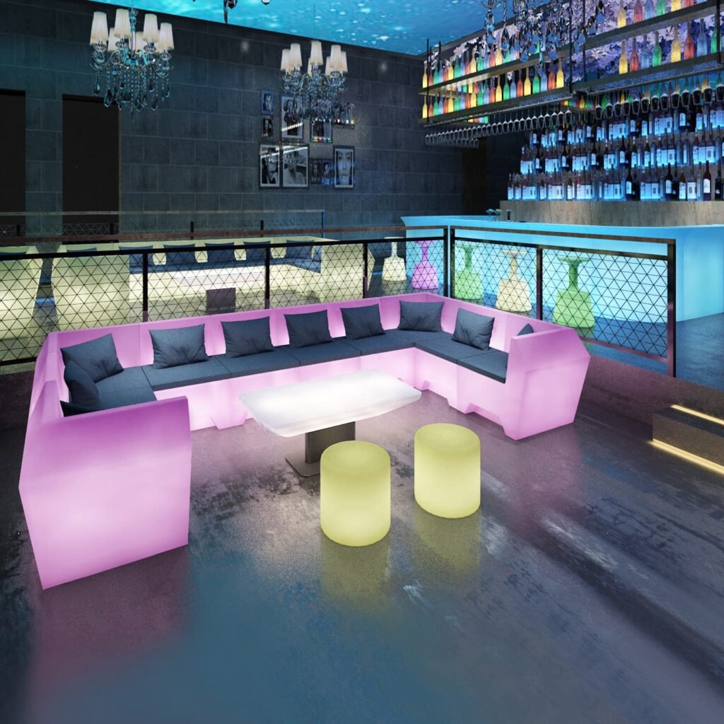 LED Light Sofa Set for Hookah Bar