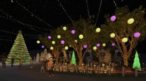 Eleva tu decoración navideña y de eventos con luces de árbol exteriores en forma de bolas luminosas