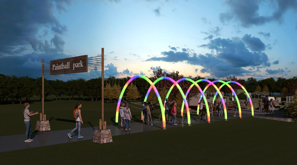 Elevate Your Paintball Park with LED Furniture Rainbow Arch with RGB Lighting