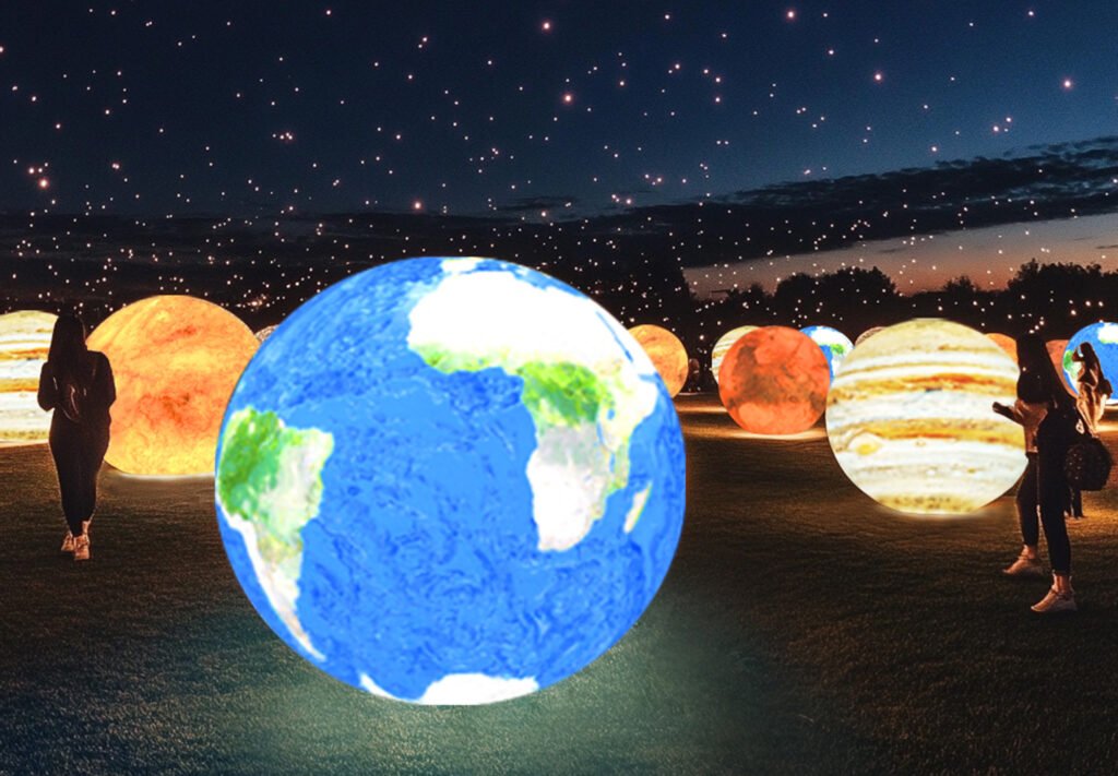 Giant Hand Painted Globe Lights that Illuminate Your Outdoors with Stunning Planetary Designs