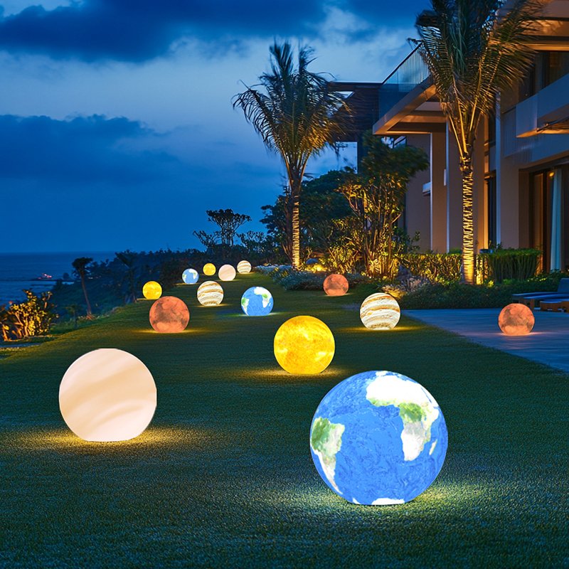 Large Outdoor Globe Lights Hand Painted Planet Lights