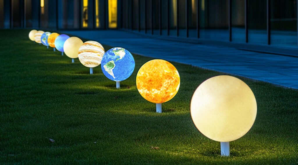 Transform Your Outdoor Pathway with the Stunning Hand Painted Planet Lights