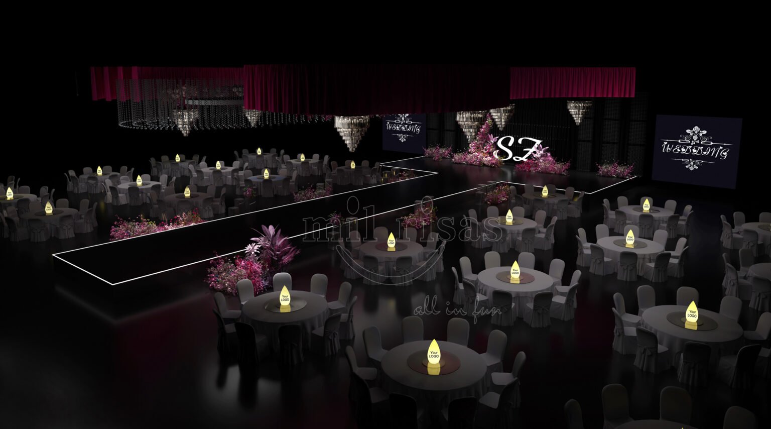 Create Your Dream Wedding with Waterdrop LED Centerpieces Custom Lamp