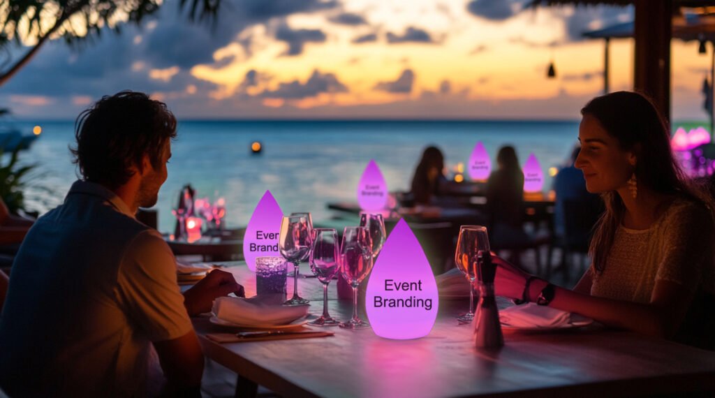 Enhance Your Restaurant’s Visibility with Customizable Waterdrop LED Centerpieces