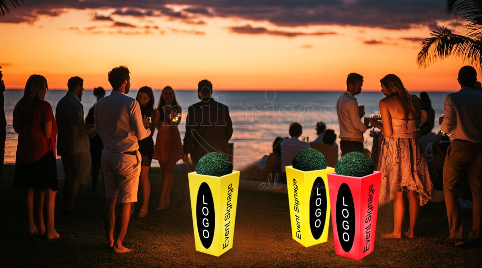 Light Up Your Beachside Party with the Customized Illuminated Floor Planter