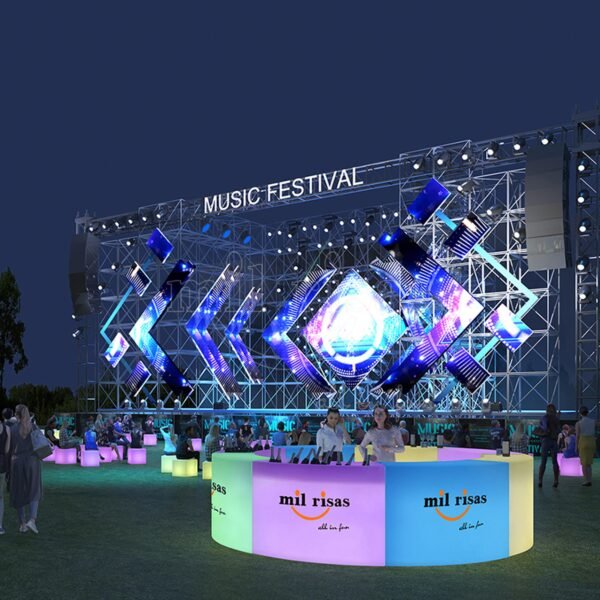 Made-to-Order LED Illuminated Curved Bar 1