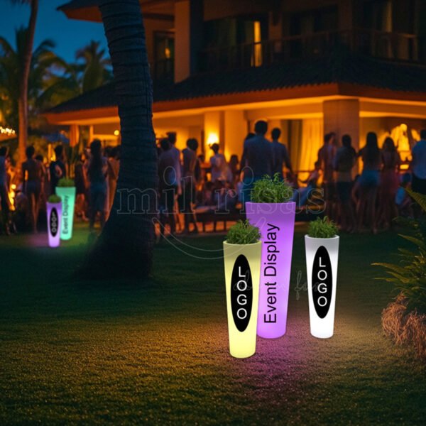 Personalized Outdoor Multicolor LED Decorative Planter - Image 3