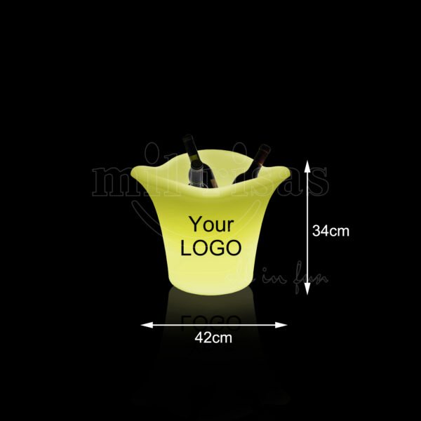 Size of LED Wine Ice Bucket with Tailored Logo