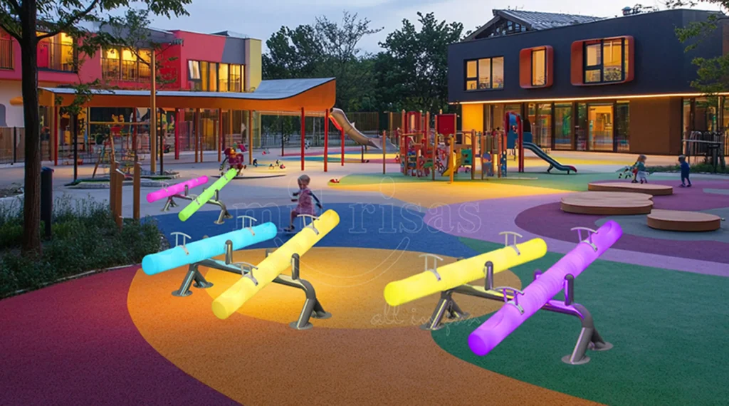 Create a Fun and Bright Kindergarten Playground with the 2.3m Double Kid Light Up Seesaw