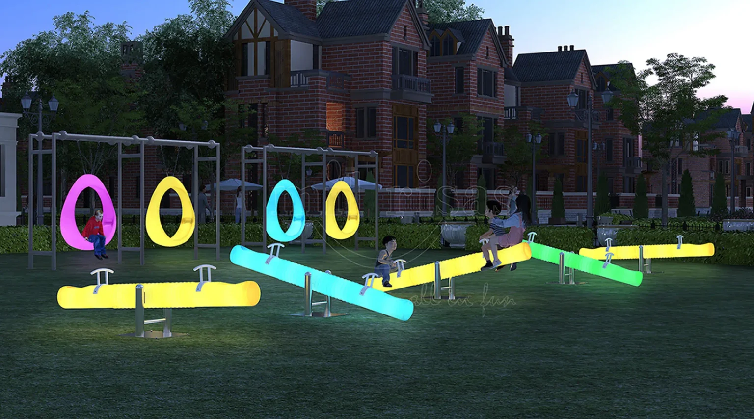 Elevate Urban Spaces with Our Interactive Seesaw in the Parks