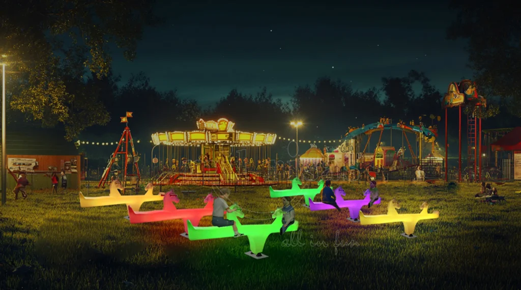 Glowing Seesaws Where Playtime Comes to Life with Vibrant Light
