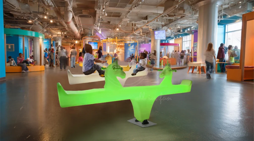 Horse Head Teeter Totter with LED that Interactive Exhibits for Children's Museums
