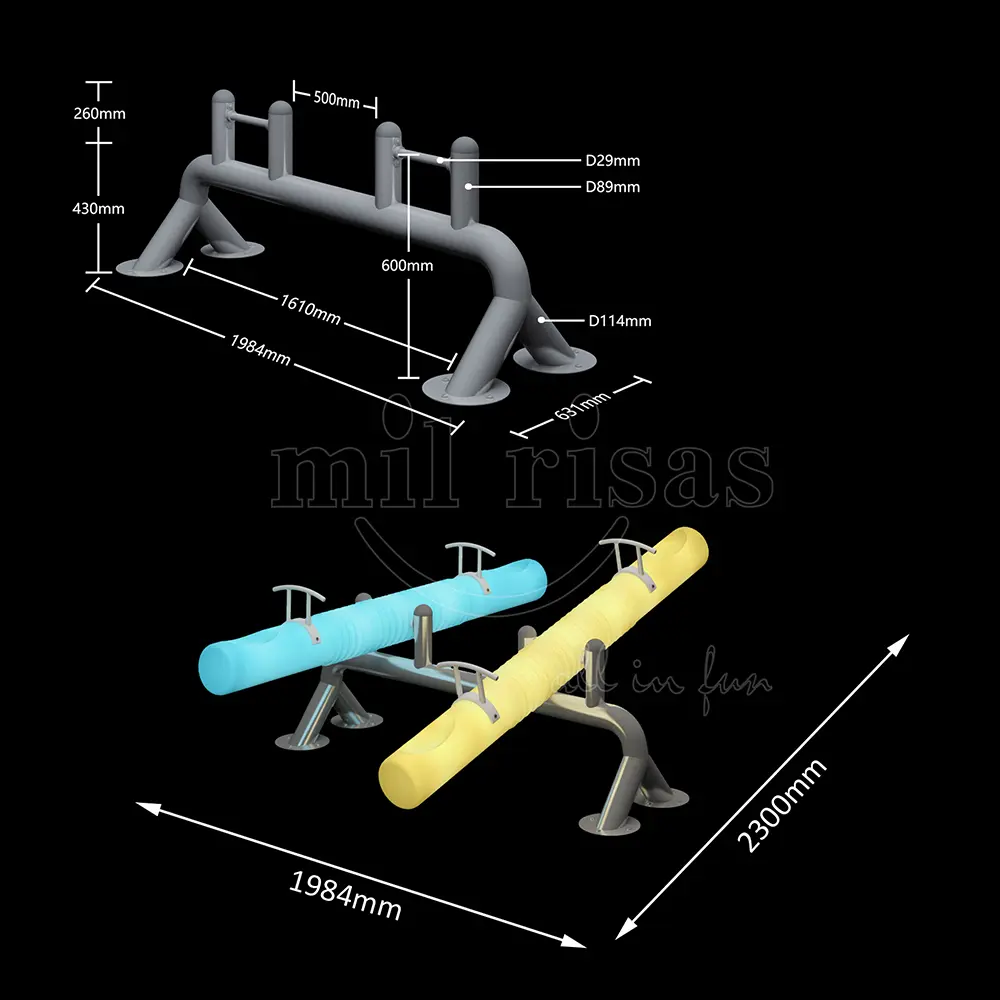 Size of Double Light Up Seesaw 2.3m for Sale
