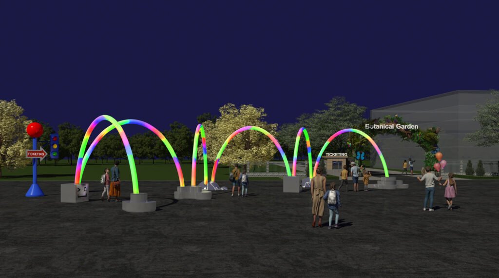 Glowing Rainbow Arches Adding Charm to Botanical Gardens