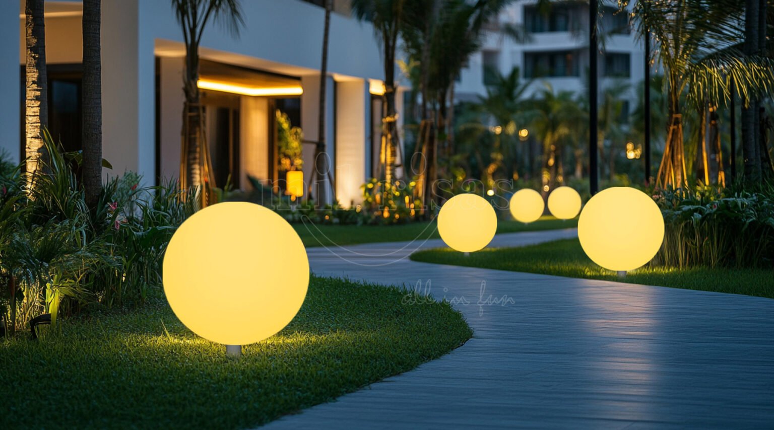 Add Nighttime Elegance to Resorts with Landscape LED Globe with Metal Mount