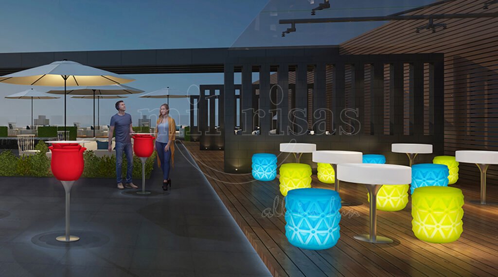 Create an Elegant Dining Ambiance with Rose Tables and Pineapple Stools