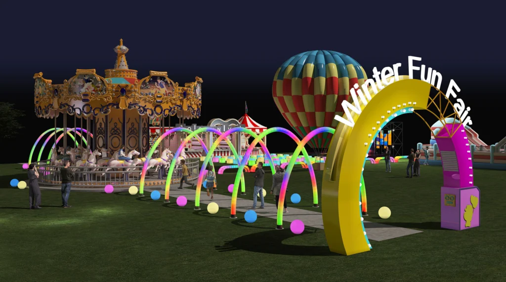 تصميم تركيب إضاءة خارجية غامرة باستخدام أثاث LED