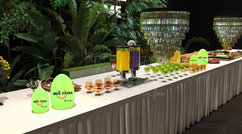 Fun and Interactive Glowing LED Furniture Creating Engaging and Photo-Friendly Market Spaces