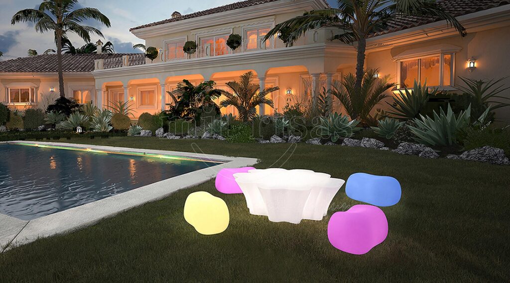 Glowing LED Furniture Changing Colors with Touch and Music