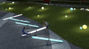 Adult Seesaw in Public Park