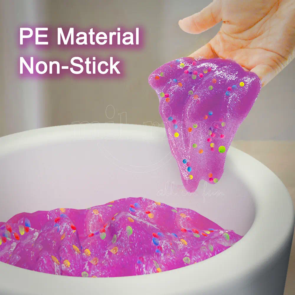 Durable PE Material With Non-Stick Surface For Slime Fun