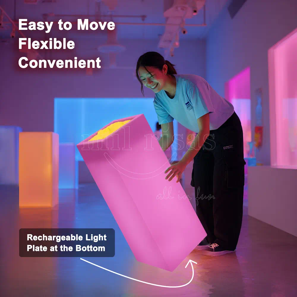 Portable, Cable-Free Bin with Rechargeable LED Base