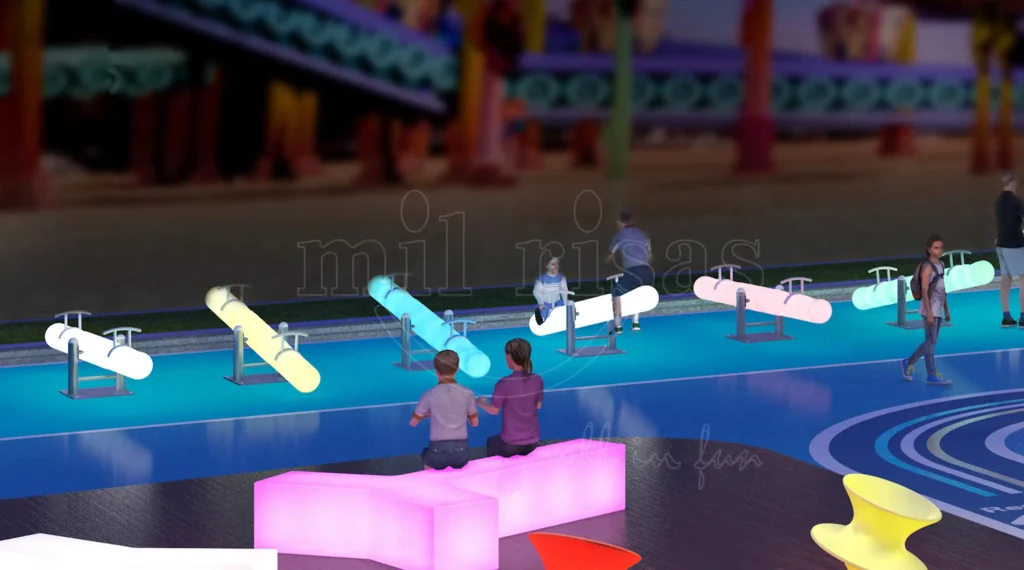 Different Types of Commercial Seesaws and Park Seesaws with LED and Spinning Models