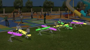 Modern Playground with an LED Seesaw for All Ages