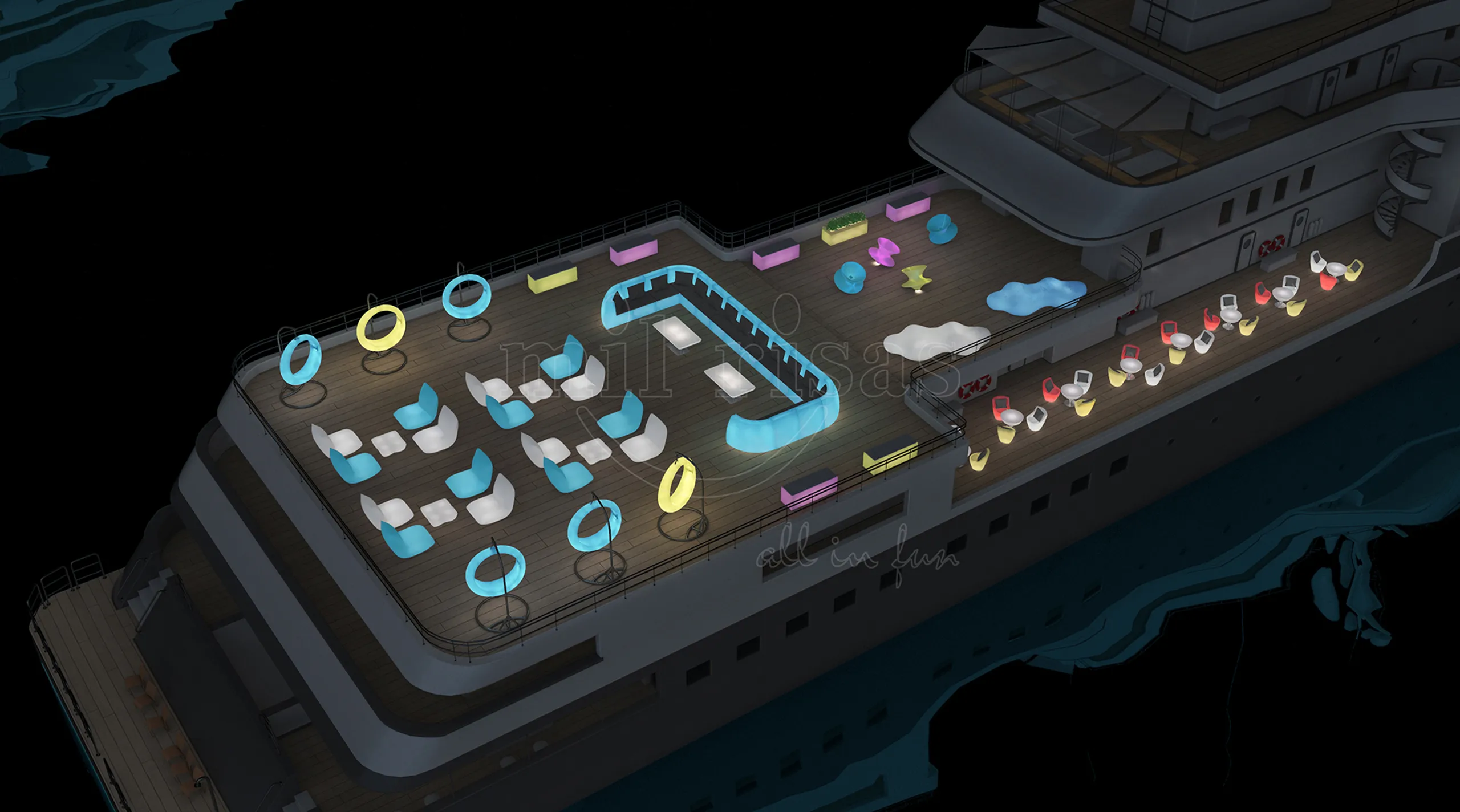 Outdoor LED Furniture Illuminate Your Yacht and Enhance Your Experience