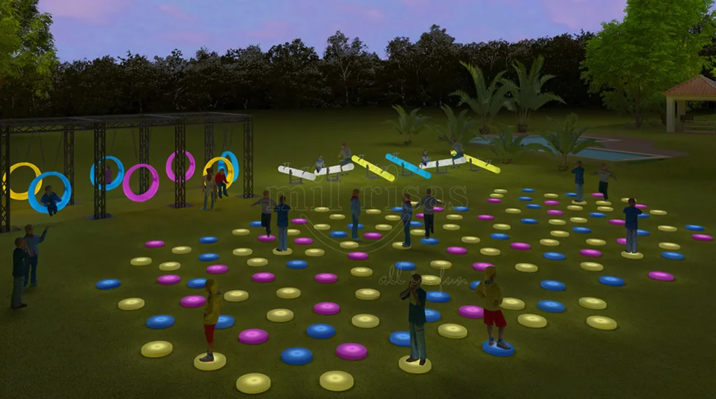 Disco-Style LED Dance Floor with Synchronized Light Effects