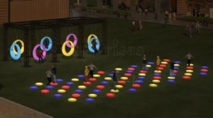 Guests Dancing on a Vibrant Light up Dance Floor, Surrounded by Colorful LED Lights and Joyful Energy