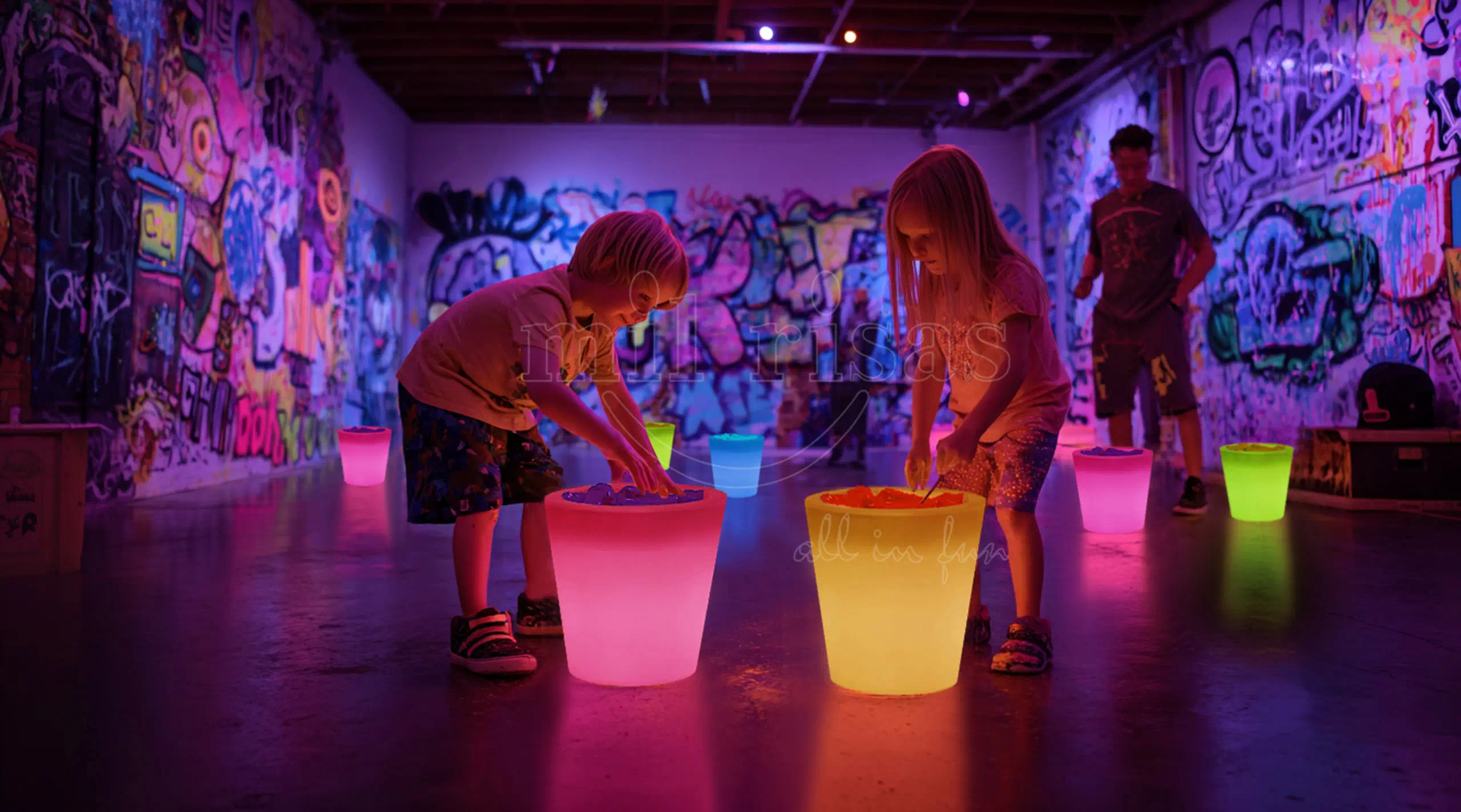 Immersive Slime Lab Wonderland for Children With Glowing LED Bins