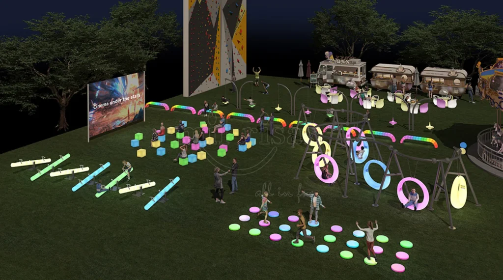 Interactive LED Floor Tiles Creating Fun and Colorful Play Area for Children