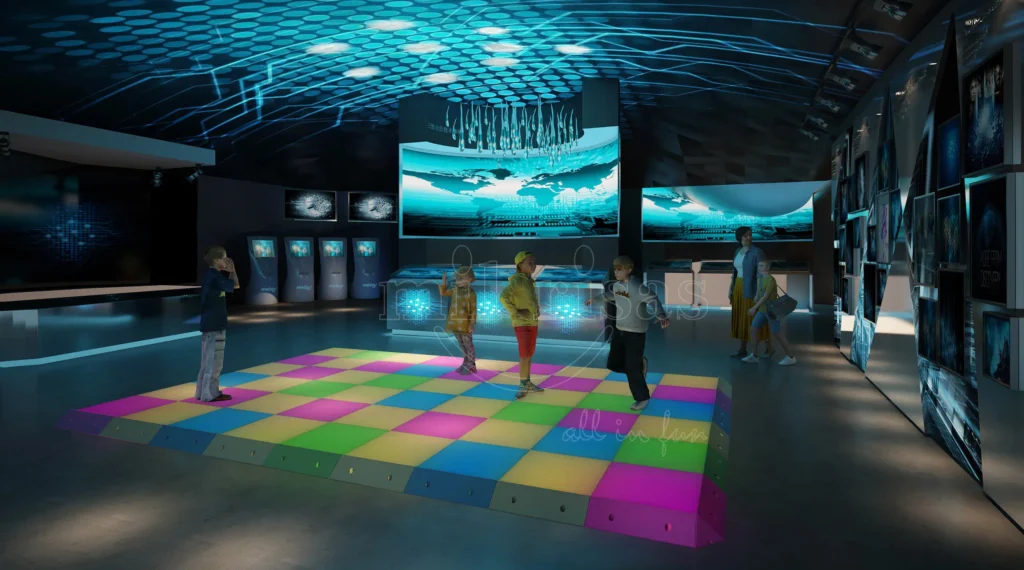 Square LED Dance Floor Lights Creating a Colorful Party Atmosphere