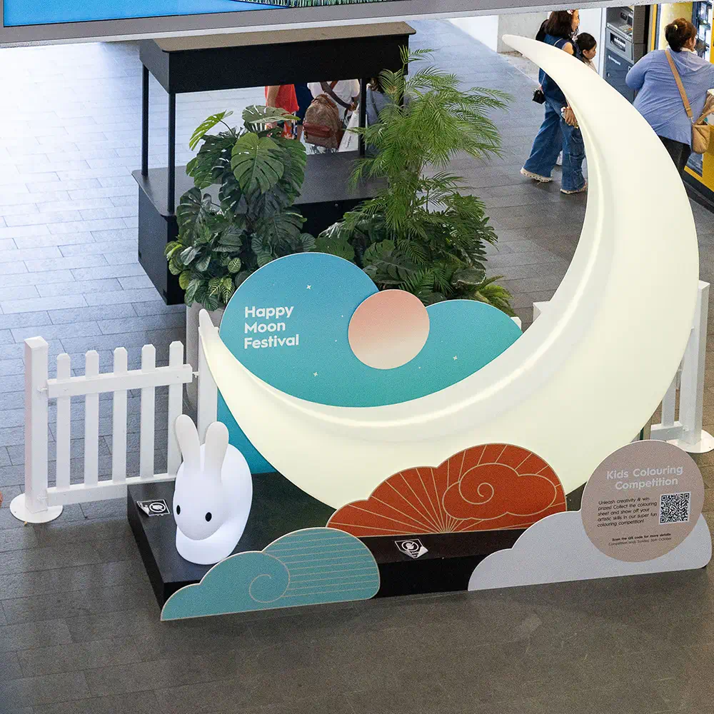 LED Furniture for Mall Spaces Featuring Glowing Moon Chair and Rabbit Lights at Emerald Square Burwood