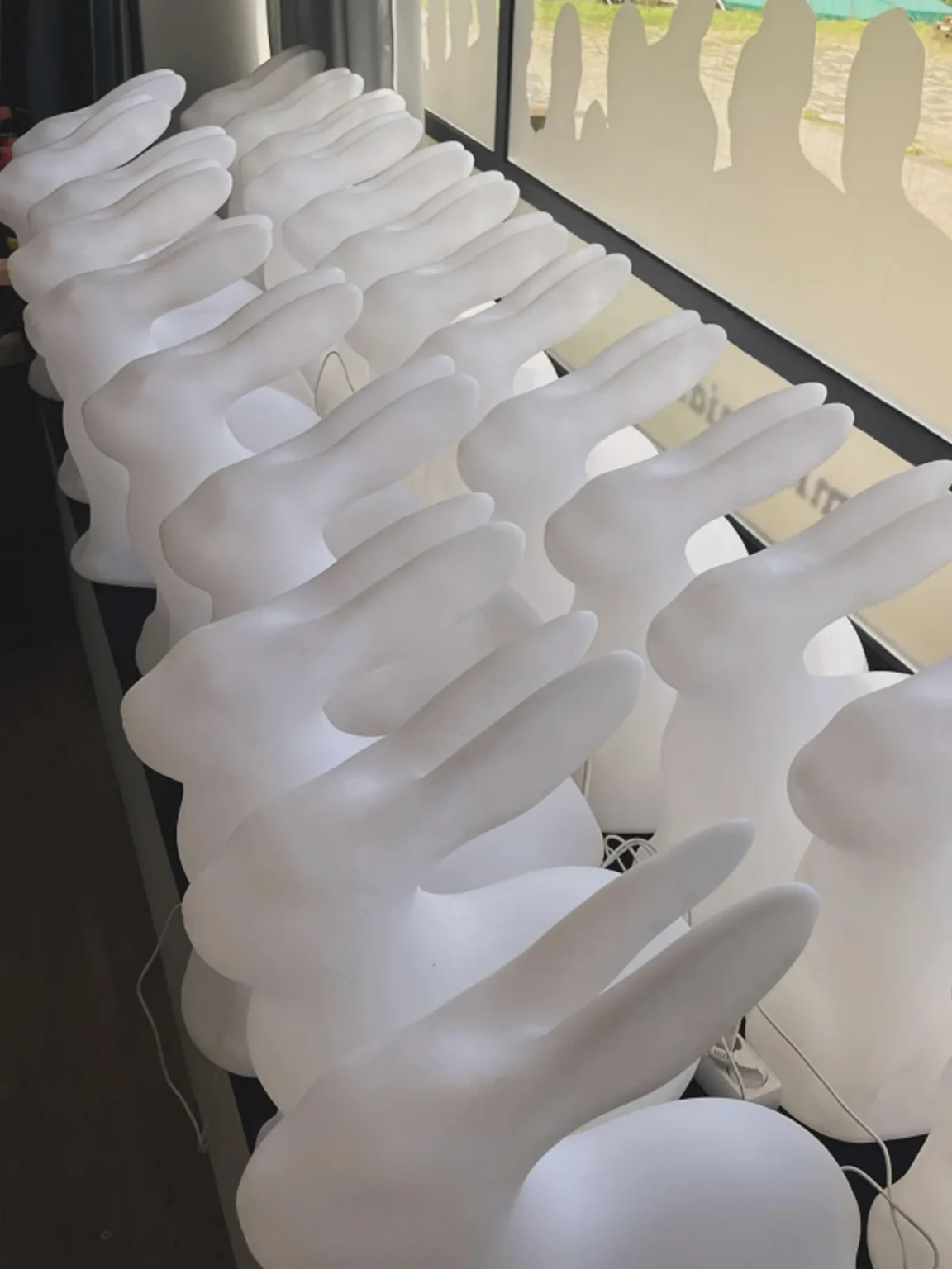 Festival Glowing Rabbit Installations After Delivery, Showcasing Consistency and Quality Control