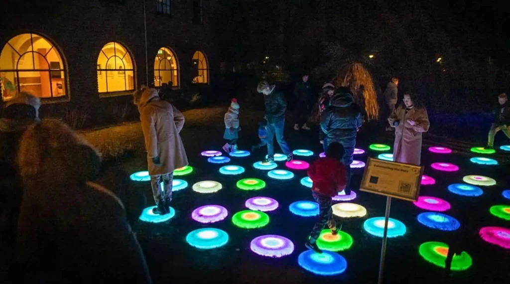 Interactive LED Decor at Museum Drachten - Floor Tiles Lighting Up at Licht Op Drachten 2023(1)