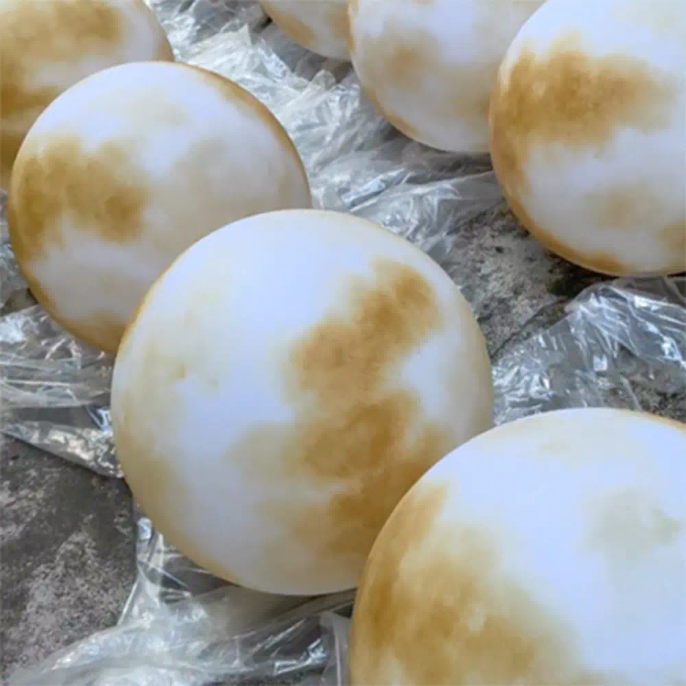 Finished Rotational Molded Sphere Lights with Custom Textured Surface Finish