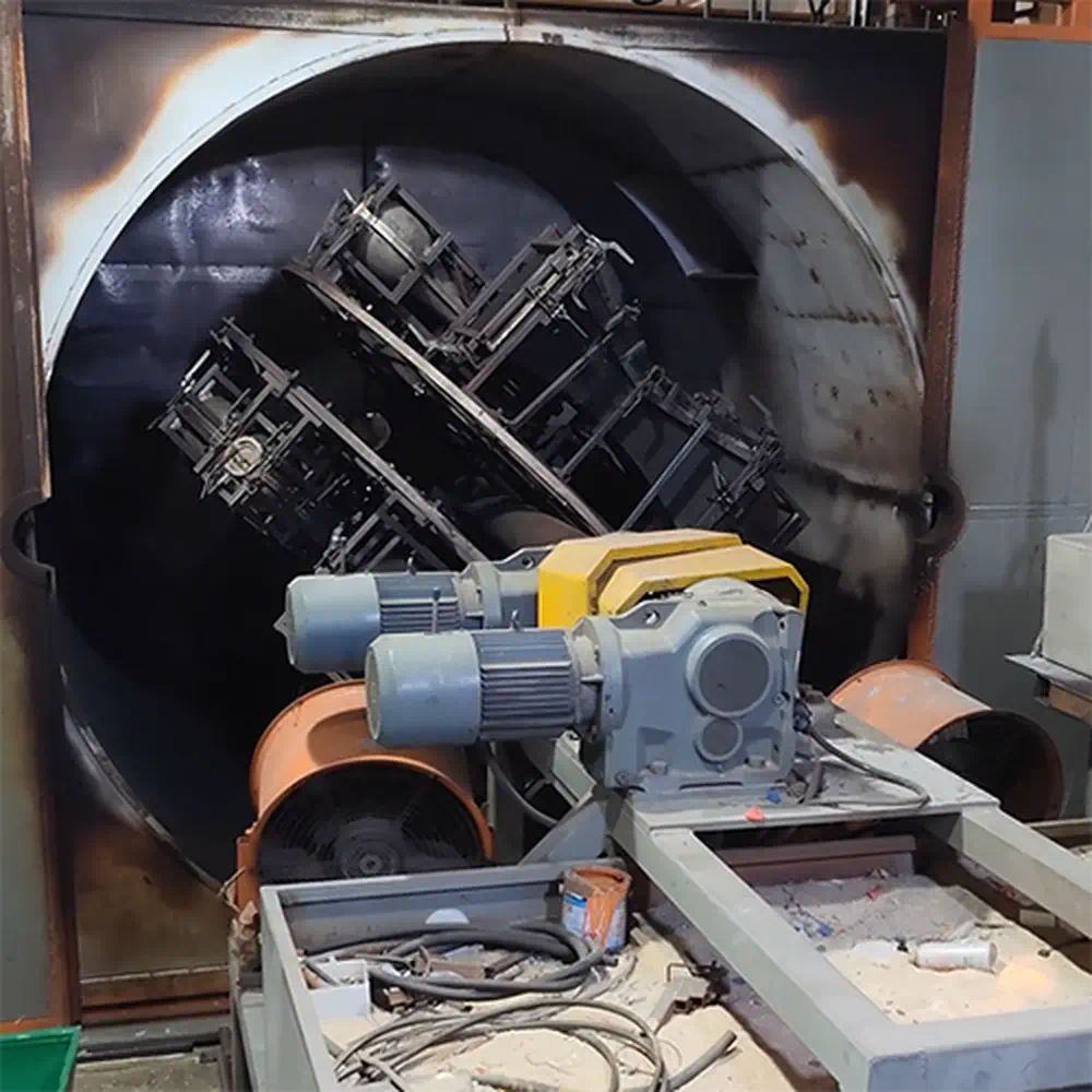 Industrial Oven Loading and Biaxial Rotation Drive System for Large Scale Molding