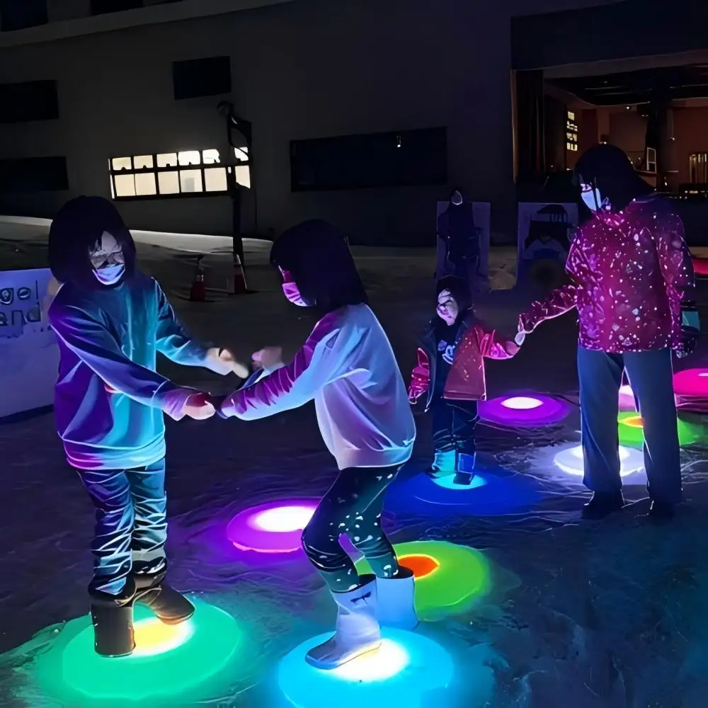 Interactive light up game LED floor tiles for kids outdoor playground
