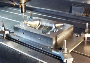 Precision Rotational Molding Mold Design with reinforced steel frame for industrial manufacturing.