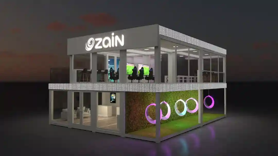 glowing circle swing chair for commercial exhibition pavilion and brand display