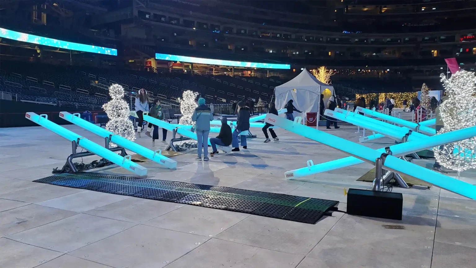 Interactive-glowing-seesaws-for-light-up-games-at-the-Washington-Nationals-stadium-winter-event