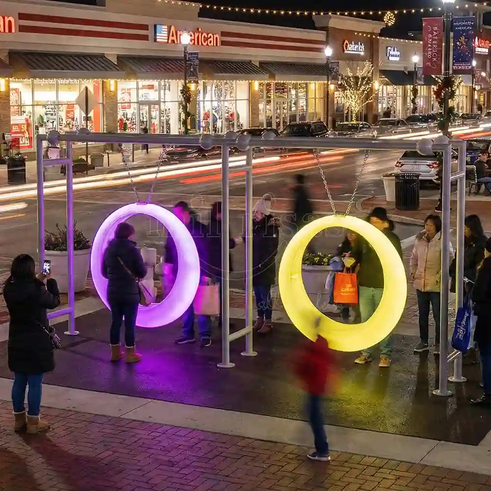 Outdoor Round Swing from Manufacturer LED glowing furniture & interactive play equipment.